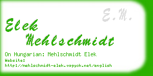 elek mehlschmidt business card